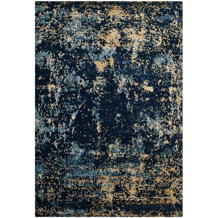 Safavieh 6 x 9 ft. Tiffany Hand Knotted Rectangle Area Rug Navy & Gold TFN612C-6